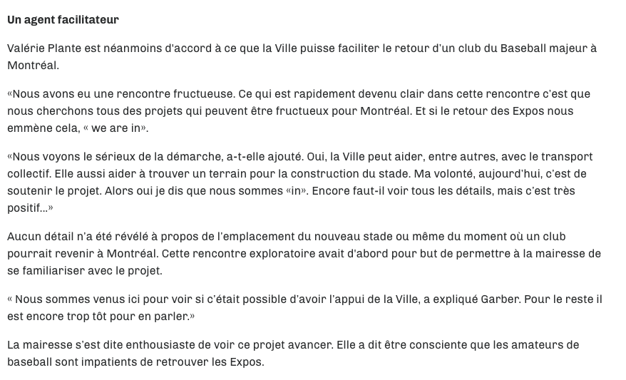 Vous voulez être PROPRIÉTAIRE des EXPOS?