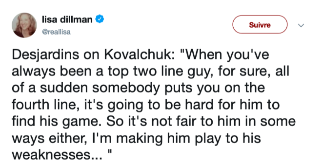 Willie Desjardins veut vraiment HUMILIER Ilya Kovalchuk jusqu'au bout...