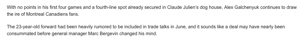 Wow..Marc Bergevin a bel et bien REFUSÉ Adam Henrique pour Alex Galchenyuk....