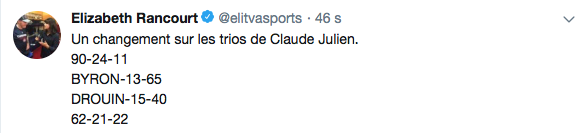 WOW...Tout un changement pour le CH...