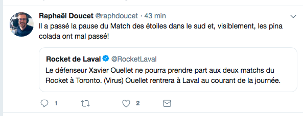 Xavier Ouellet MALADE...Parce qu'il est ALLÉ se SAOULER dans le SUD..