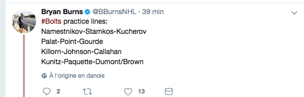 Yanni Gourde sur le TOP 6 du Lightning!!!!!!