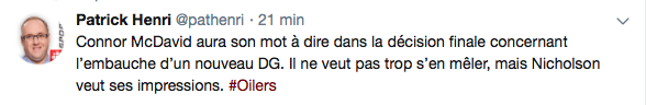 AYOYE...C'est Connor McDavid qui va décider...