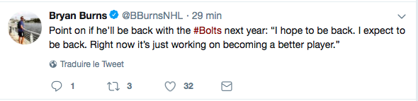 Brayden Point aurait pu être PLUS CONVAINCANT quand on lui a demandé s'il serait de retour..
