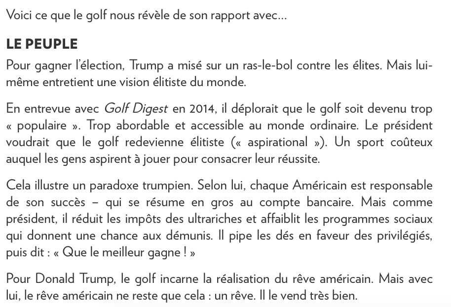 Ce que le GOLF nous dit sur Donald Trump..