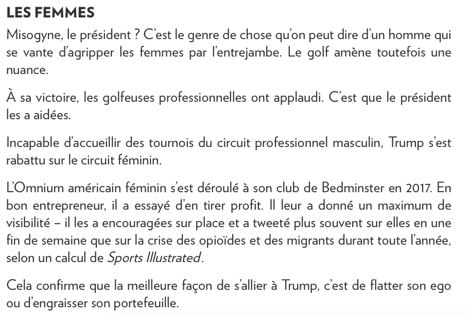 Ce que le GOLF nous dit sur Donald Trump..