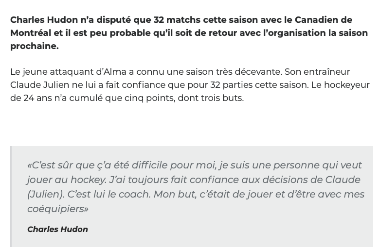 Charles Hudon aux LARMES...est devenu VIRAL....
