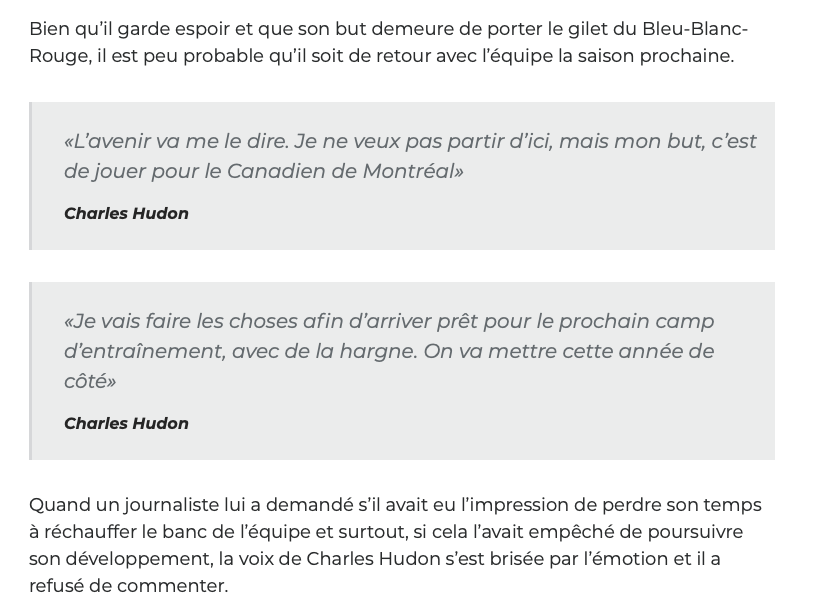 Charles Hudon aux LARMES...est devenu VIRAL....
