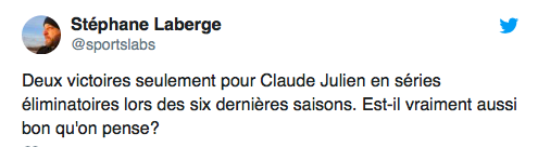 Claude Julien: le MOVE ÉGOÏSTE de Marc Bergevin....