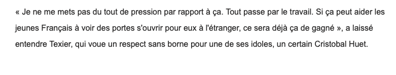 Comment le CH a-t-il pu passer par-dessus Alexandre Texier?????