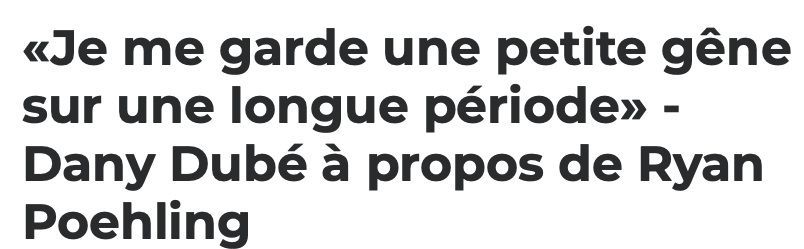 Dany Dubé vient nous CASSER le PARTY concernant Ryan Poehling..