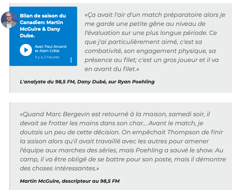 Dany Dubé vient nous CASSER le PARTY concernant Ryan Poehling..