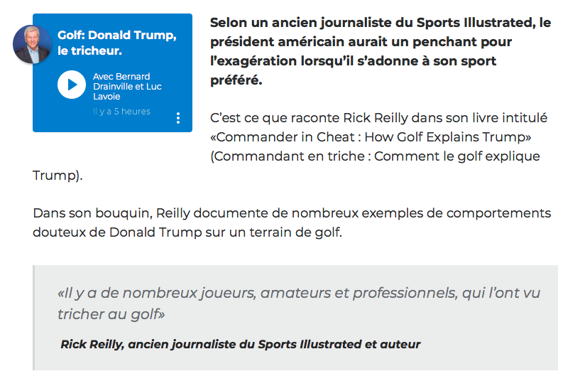 Donald Trump TRICHE même au GOLF..