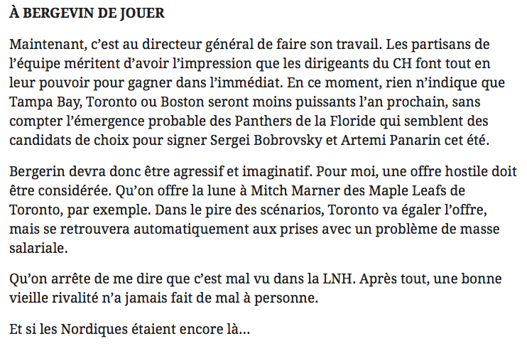 Et si les Nordiques étaient encore là...