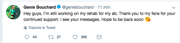 Eugénie Bouchard FAKE une blessure aux ABS...