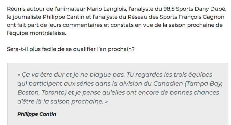 Faire du SURPLACE, la spécialité de Marc Bergevin....