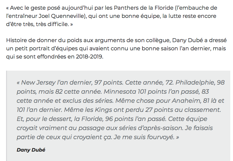 Faire du SURPLACE, la spécialité de Marc Bergevin....