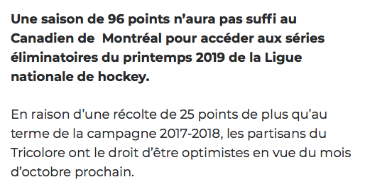 Faire du SURPLACE, la spécialité de Marc Bergevin....