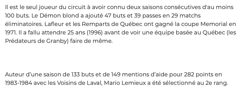 Guy Lafleur le MEILLEUR JOUEUR de l'HISTOIRE de la LHJMQ...et le PLUS GRINCHEUX....