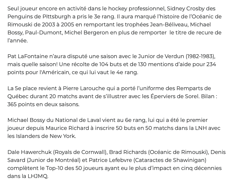 Guy Lafleur le MEILLEUR JOUEUR de l'HISTOIRE de la LHJMQ...et le PLUS GRINCHEUX....