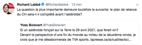 HAHA...Le plan de relance de Bergevin, devra être complété avant 2027...