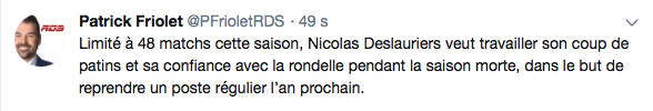 HAHA...Nicolas Deslauriers a des beaux projets...