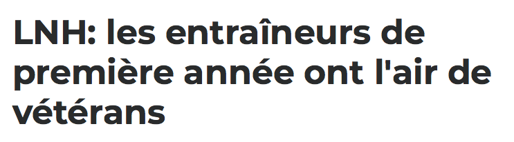 Il faut un JEUNE COACH à Montréal...