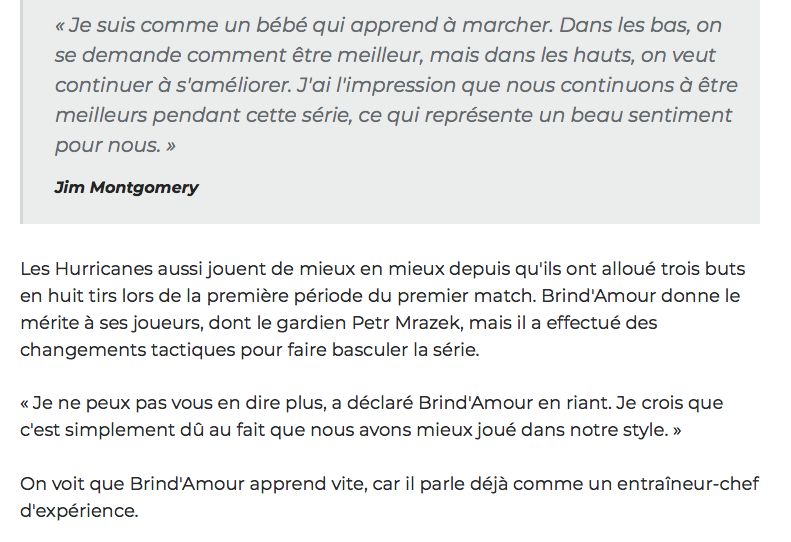 Il faut un JEUNE COACH à Montréal...