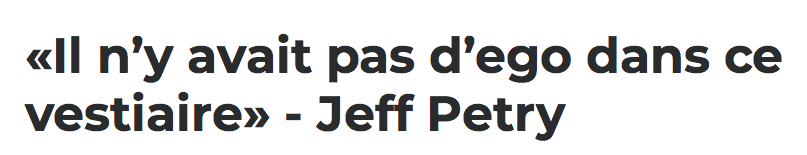 Il n'y avait pas d'EGO dans ce vestiaire....HAHA!!!!