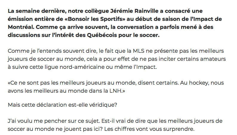 Jeremy Filosa n'a pas encore compris...Que la MLS est une LIGUE de JAMBONS...