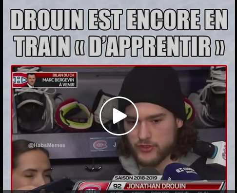 Jonathan Drouin est en train d'APPRENTIR...