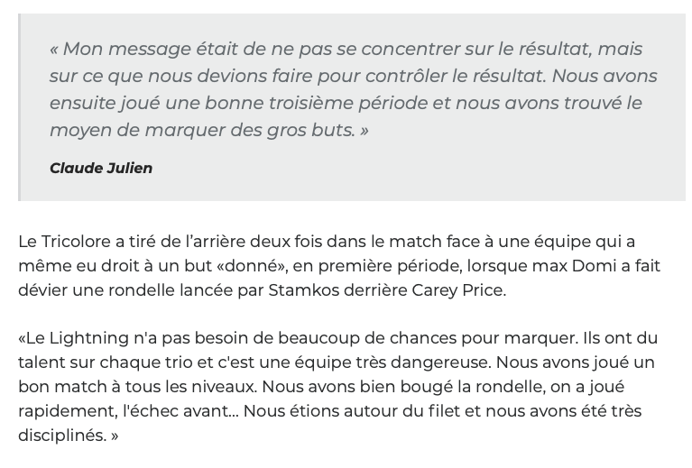 LE SPEECH DE CLAUDE JULIEN...