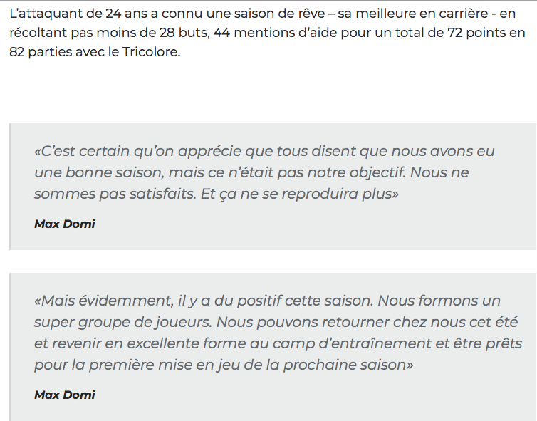 L'entrevue de Max Domi nous a donné ds FRISSONS...