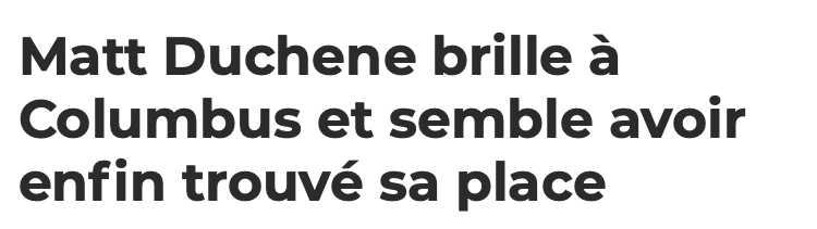 Les médias de Columbus...Sont PERSUADÉS que Matt Duchene va rester....