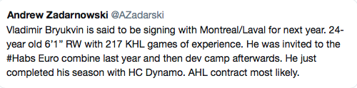 Marc Bergevin est allé chercher un Russe dans la KHL ?