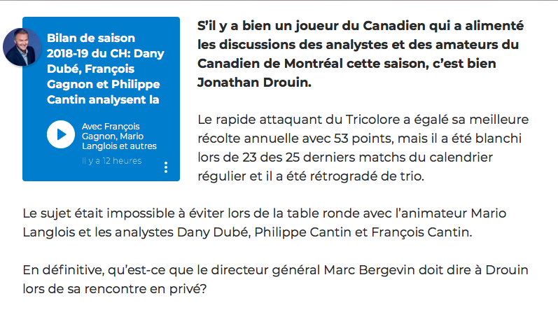 Marc Bergevin va RAMASSER Jonathan Drouin lors de leur rencontre privée...