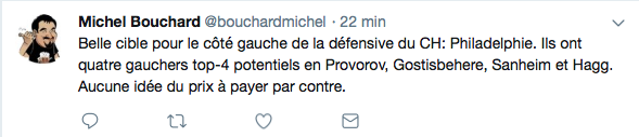 Marc Bergevin va VISER les Flyers pour son côté gauche?