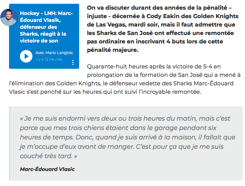 Marc-Édouard Vlasic est tellement COCKY....OMG!!!