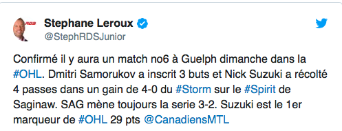 Nick Suzuki, toujours aussi DOMINANT...mais la même question....