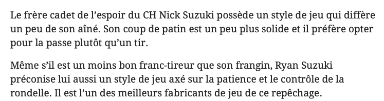 Parmi ces 15....On veut Caufield ou Lavoie...