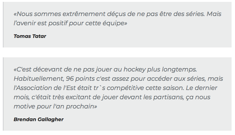Plus DÉÇU que l'an dernier???