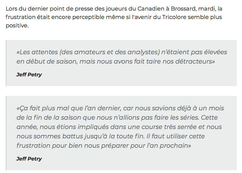 Plus DÉÇU que l'an dernier???