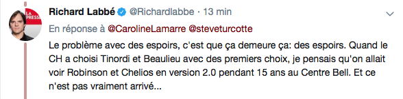 Quand on vous dit, qu'il faut se calmer avec les ESPOIRS...