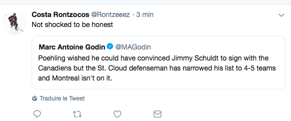 Ryan Poehling n'a pas réussi à convaincre son chum de signer avec le CH...
