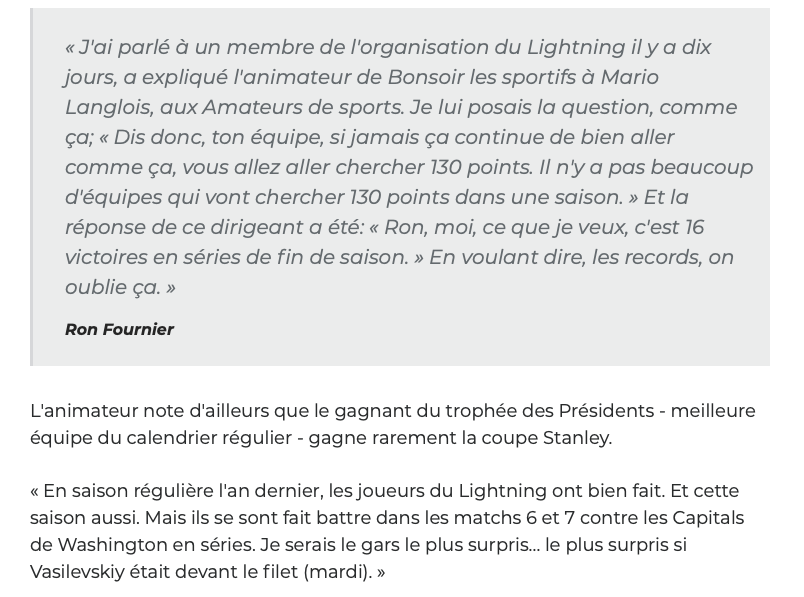 Selon Ron Fournier....