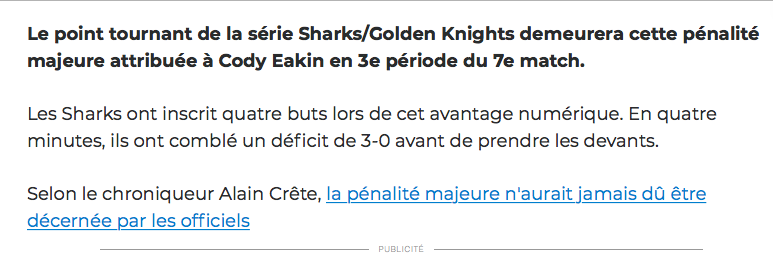 Si les Sharks gagnent la Coupe Stanley...