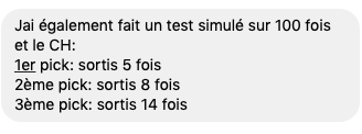 Sur 100 SIMULATIONS de la LOTERIE...le CH...