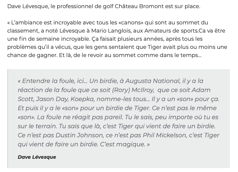 TIGER WOODS...IS BACK..