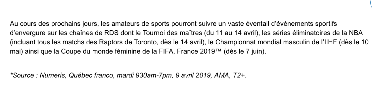 TVA Sports... C'est de la télé communautaire...