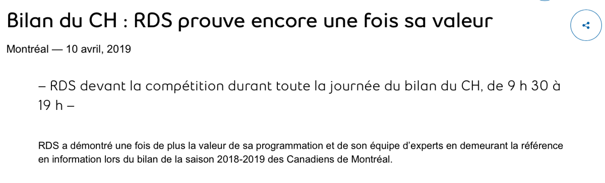 TVA Sports... C'est de la télé communautaire...